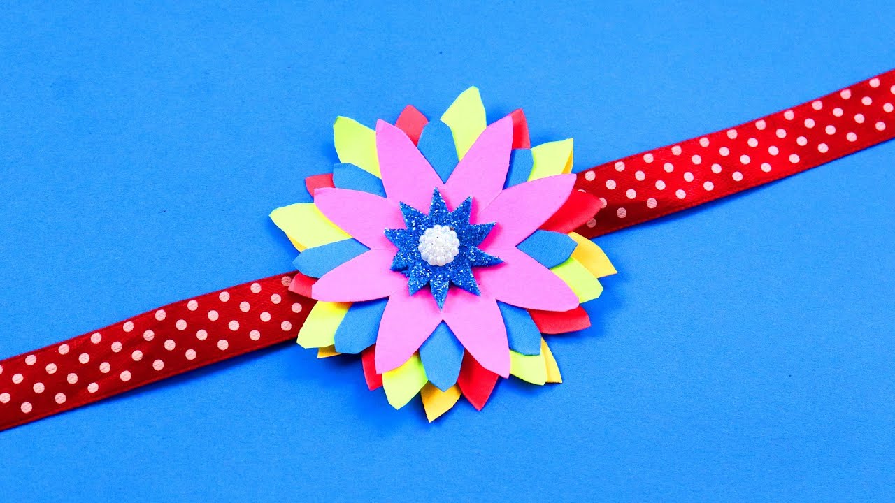 DIY Easy Paper Flower Rakhi Beautiful Rakhi Making Ideas for Raksha