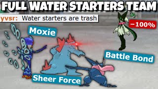 FULL WATER TYPE STARTER POKEMON TEAM DESTROYS POKEMON SCARLET AND VIOLET!