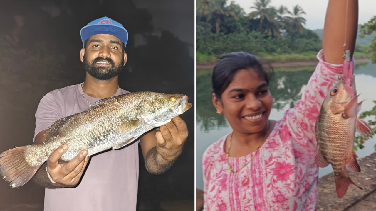 कविताने काढले दोन तांबोशी मासे , मला लागला जिताडा, कोकणातील मासेमारी | Backwater fishing #tejagurav 