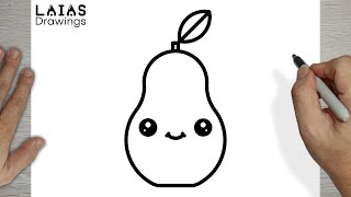 How to Draw a Cute Pear, Easy Drawings by LAIAS Drawings 22 views 6 days ago 3 minutes, 19 seconds