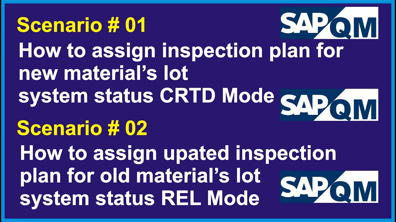 sap material assignment to inspection plan table