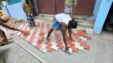 Amazing! Zig Zag design Paver Block Installation  Properly