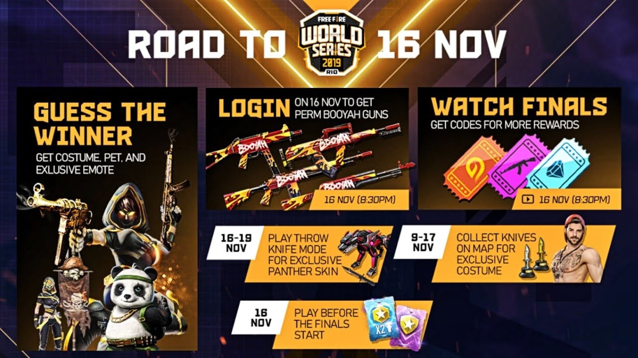 Everything About 16 Nov World Series Event || Free Bundles, Pet, Rank Tokens & More in Free Fire
