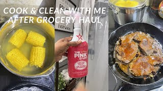 Cook & Clean with me After Grocery Shopping | Real Life Homemaking Routine