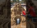 Epic Sand Palace on Beach 🏰🌊#SandArt#BeachCreation#HulkWithAI#CreativeGirl#MiniatureWorld