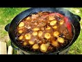 Казан Мангал. Рецепт Димы Кулинахера. Lamb Stew on an open fire.  English Subtitles