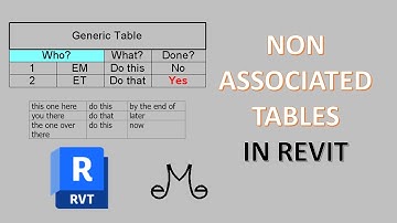 Revit Tutorial - Non associated tables in Revit