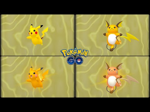 Pokemon Go: Evolving Normal & Shiny Pikachu into Normal & Shiny