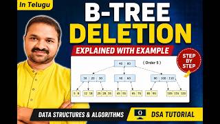 In Telugu | B-Tree Deletion Explained with Example | Data Structures & Algorithms | DSA Tutorial