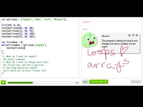 Tömbök bejárása ciklussal | Bevezetés a JS programozási nyelvbe | Programozás | Khan Academy magyar