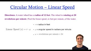 Pre Calculus: Converting Angular Speed to Linear Speed (Math Tricks)