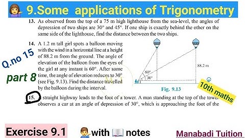 10th class math| Chapter 9| Some applications of trigonometry| exercise 9.1| Q no 15|CBSE|NCERT|