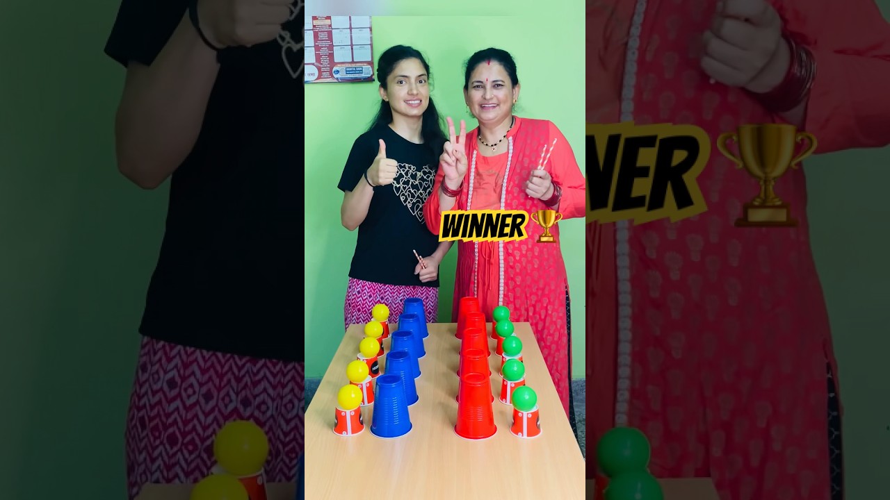 Pick the Ball with straw Challenge 