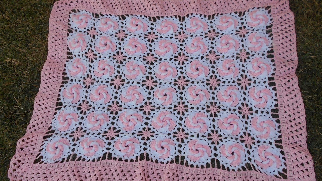 cómo utilizar Jadeo insertar Manta /cobijita /colcha / frazada para bebe en crochet facil y rapido Parte  2 de 3 - YouTube