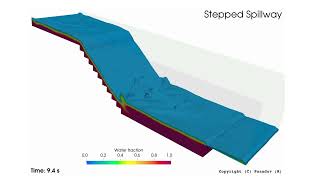 CFD Modeling of Stepped Spillway #computationalfluiddynamics #waterengineering #spillway #simulation
