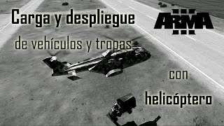 ARMA 3 | Carga y despliegue de vehículos y tropas con helicóptero | ESPAÑOL screenshot 5