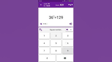 Math Tricks - Training mode - square numbers between 30 and 39 - level 078 (Number Keyboard)
