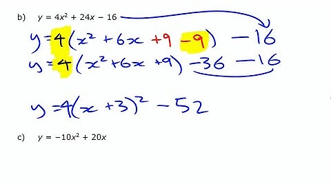 Standard to Vertex Form: Completing the Square • Quadratic Functions [3l] Pre-Calculus 11