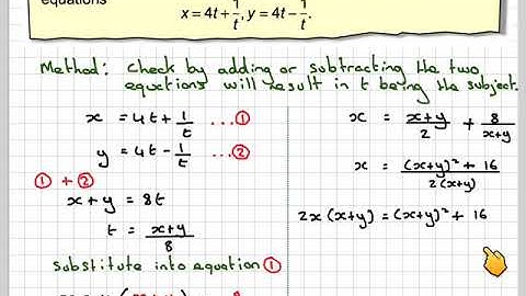 Finding the Cartesian equation by eliminating the parameter 03
