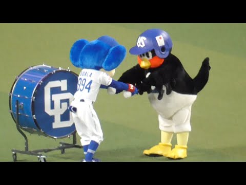 何度も見たくなるドアラ＆つば九郎の完璧すぎるコンビネーションのドラムクラップ　中日ドラゴンズVS東京ヤクルトスワローズ　2023.8.5