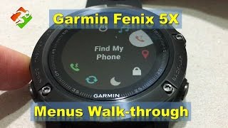 Garmin Fenix 5X - Menus Walk-through