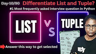Day-10/90(P-1/2) | AI, DS and ML complete course for beginners(English) | Hire Ready | List vs Tuple
