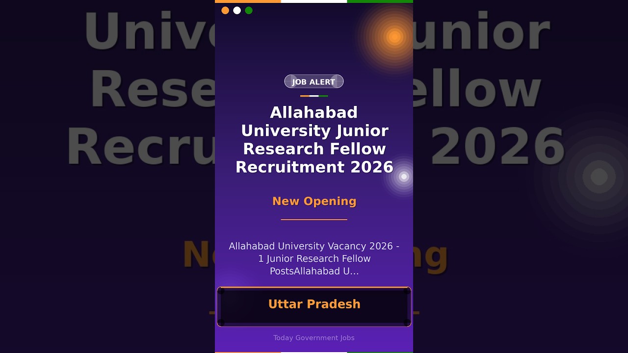 Allahabad University Junior Research Fellow Recruitment 2026