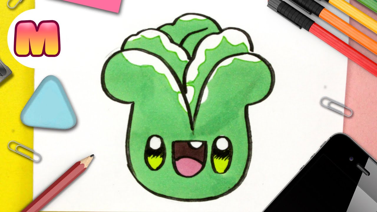 COMO DIBUJAR UNA LECHUGA KAWAII 🥬 Dibujos faciles kawaii 🥬 Aprende a dibujar  con Jape - thptnganamst.edu.vn