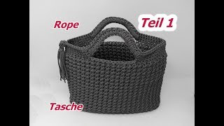 Tasche Häkeln aus ROPE mit Sternchenmasche  Teil 1