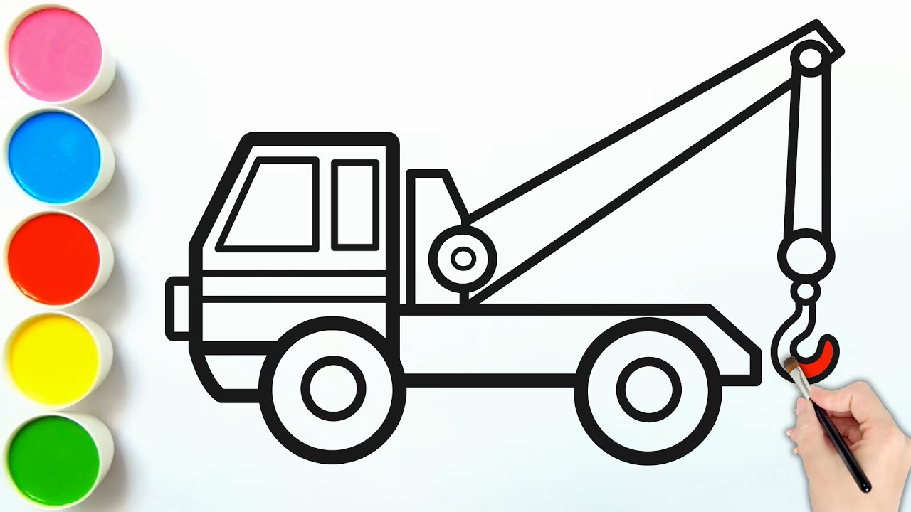 How to Draw a Tow Truck | Truck Drawing, Painting & Coloring