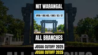 NIT WARANGAL- ALL BRANCHES- ALL CATEGORIES- JOSAA CUTOFF 2025  EXPLAINED#jee2026 #nit #jeemains2026