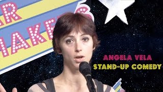 Angela Vela performs her stand-up comedy routine