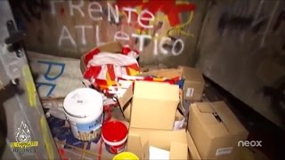 El almacén del Frente Atlético en el Calderón, al descubierto