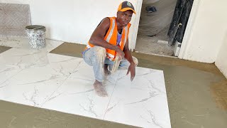 Floor tiling process 
