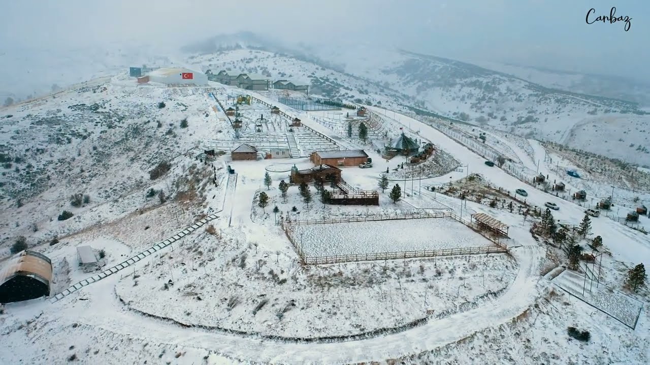 Dinek dagı Atlı safari parkı kar manzaraları