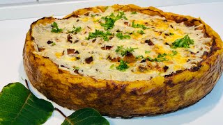 كيكة البطاطس بحشوة الدجاج والخضارجربوها! Potato cake stuffed with chicken and vegetables