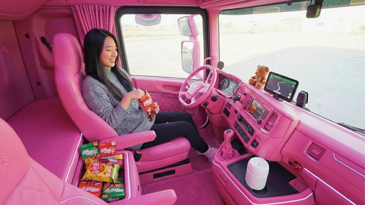 Navigating My Pink Scania Through Swiss Nufenen Pass in Fog