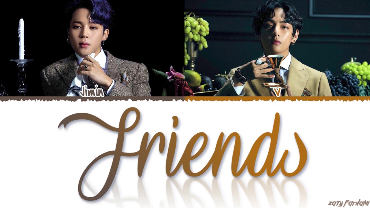 BTS Jimin Taehyung Friends Lyrics Prints Poster digital 