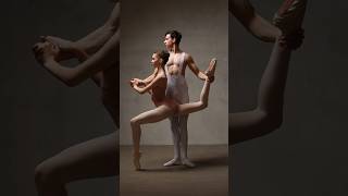 Model Poses For Photoshoot Ballet. Models Daria And Vitaliy