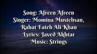 Afreen Afreen Lyrics | Rahat Fateh Ali Khan & Momina Mustehsan | with Sargam