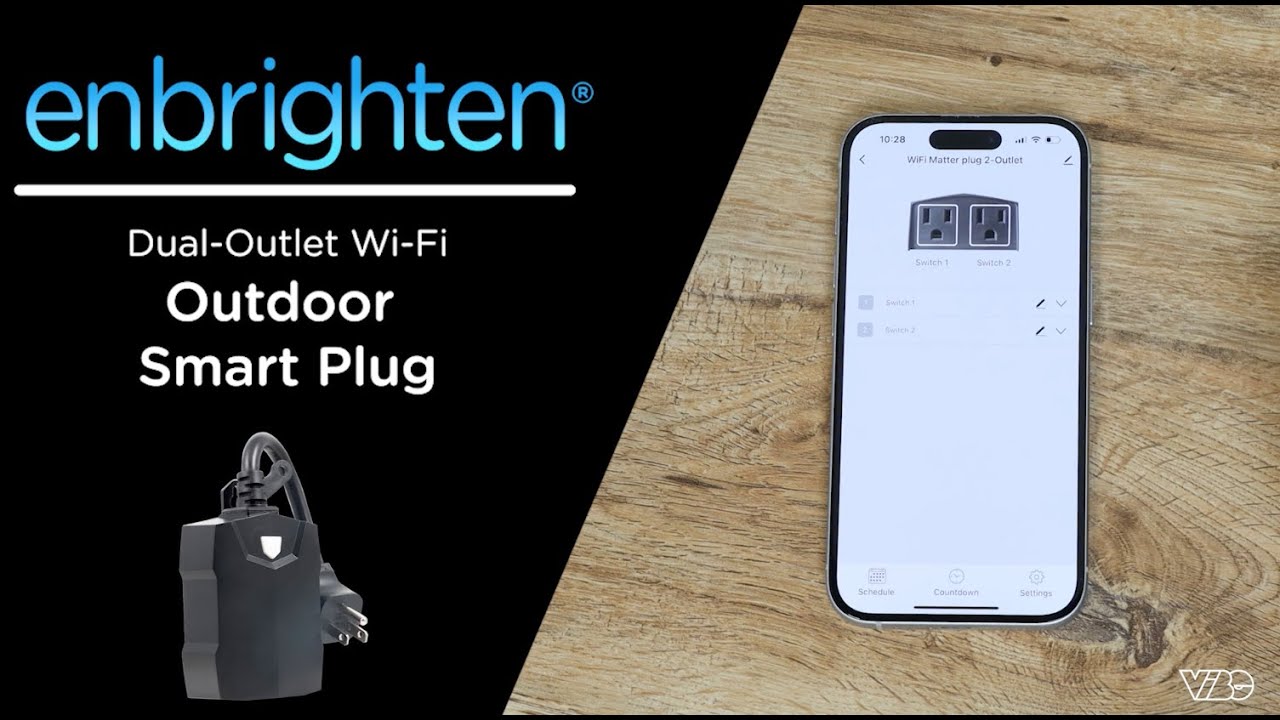 81912: Enbrighten VIBE Dual-Outlet Matter Outdoor Smart Plug — Control and Scheduling