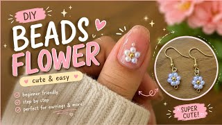 Cute Beads Flower Earrings Tutorial 🌸 Easy DIY Seed Beads Jewelry Making
