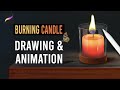 How to draw a realistic candle  animate flames   procreate drawing  animation tutorial