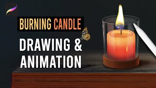 How To Draw a Realistic Candle & Animate Flames //  Procreate Drawing & Animation Tutorial screenshot 5