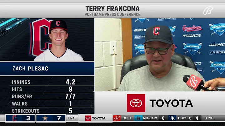 Terry Francona comments on Plesac's outing, Jose R...