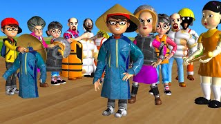 Scary Teacher 3D vs Squid Game Dresses Hard Weather 5 Times Challenge Wooden Dressing Room