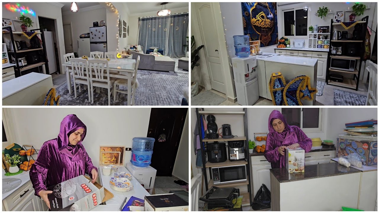 زغرطولى اخيرا جولة ف مطبخى الجديد بعد الفرش بقى عندى مطبخين وفرشت الشقة والمطبخ بزينة 🌛رمضان🌜