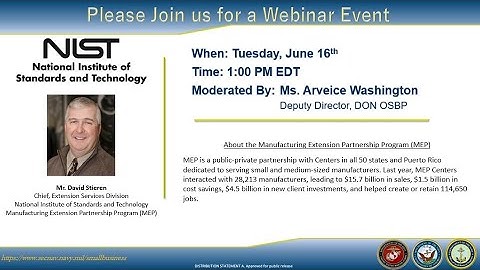 NIST Manufacturing Extension Partnership Program (MEP)