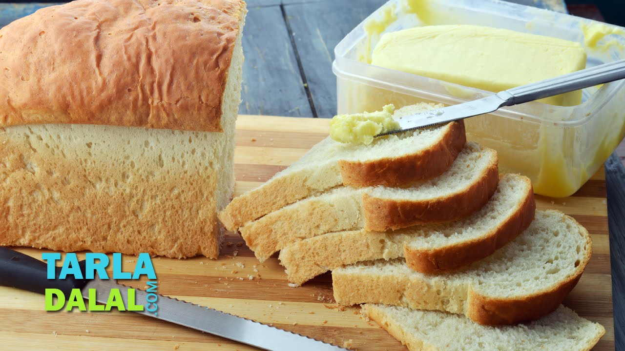 Bread Loaf, Basic Eggless White Bread Loaf by Tarla Dalal