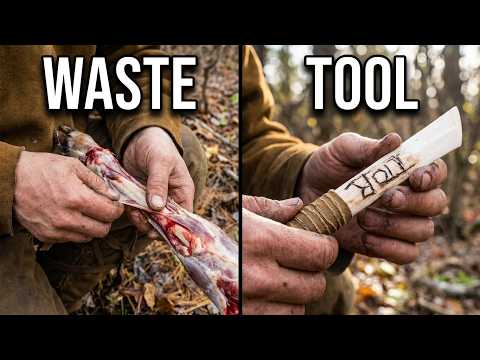 Zero Waste Survival: Processing Deer Legs into Sinew & a Bone Knife 🦌🔪